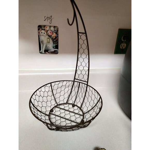 Banana Fruit Basket Hanging Hook Rustic Dark Brown Iron - Picture 6 of 10